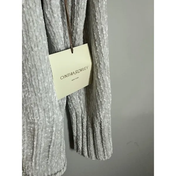 Cynthia Rowley Womens‎ Chenille Knit Crew Neck Sweater Cream Off White Large NWT - Image 4