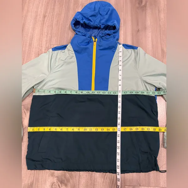 Old Navy Active Colorblock Hooded Rain Jacket in Blue, Ment & Green Size M - Image 3