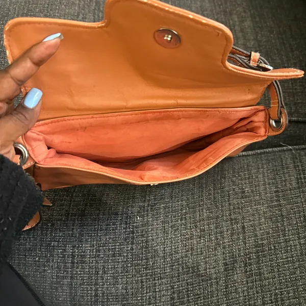 Peach mini leather shoulder bag Orange - Image 2