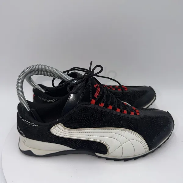 PUMA Vintage Y2K Speedcat Black Red Suede‎ Embossed Sneakers Size Women's 6.5 - Image 2