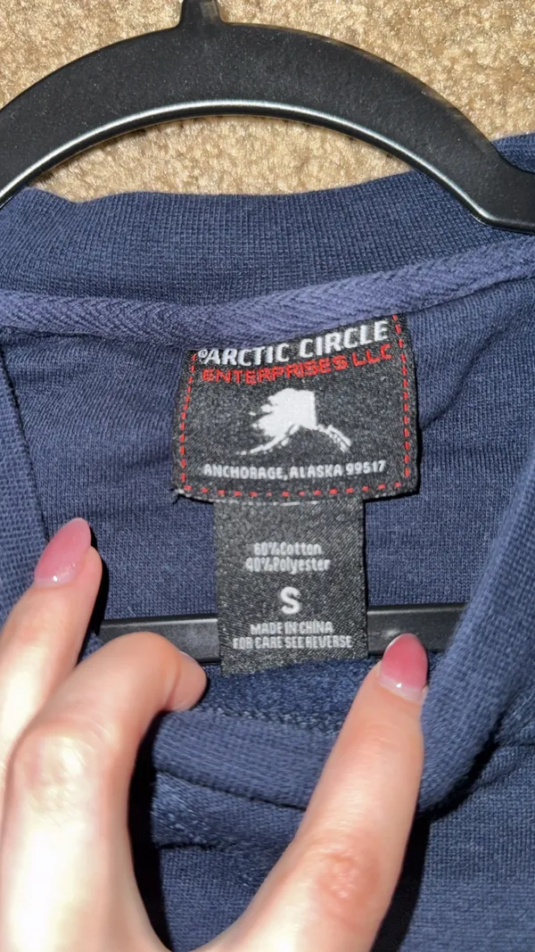Alaska Navy Collegiate Crewneck Sweatshirt Size Small - Image 3