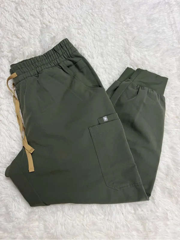 FIGS Uman Jogger Scrub Pants Women’s XL Petite Moss Green Technical Collection - Image 6
