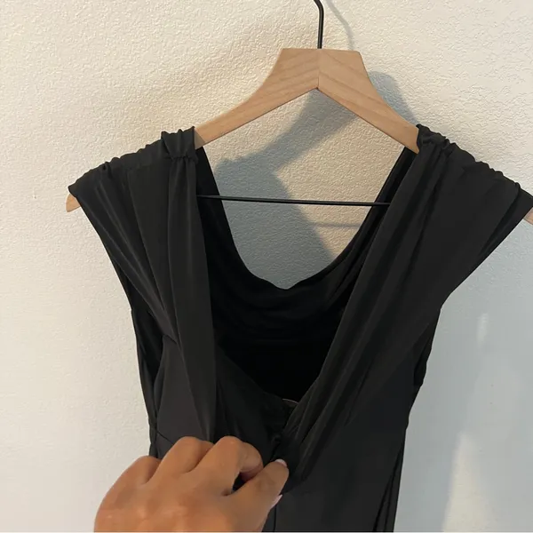 CLUB L LONDON Off The Shoulder Black Maternity Bardot‎ Fitted Jumpsuit - Image 9