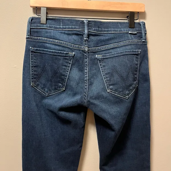 Mother The Rascal Cuff Meet Me at Midnight Jeans Women's 26 Dark‎ Wash Denim - Image 6