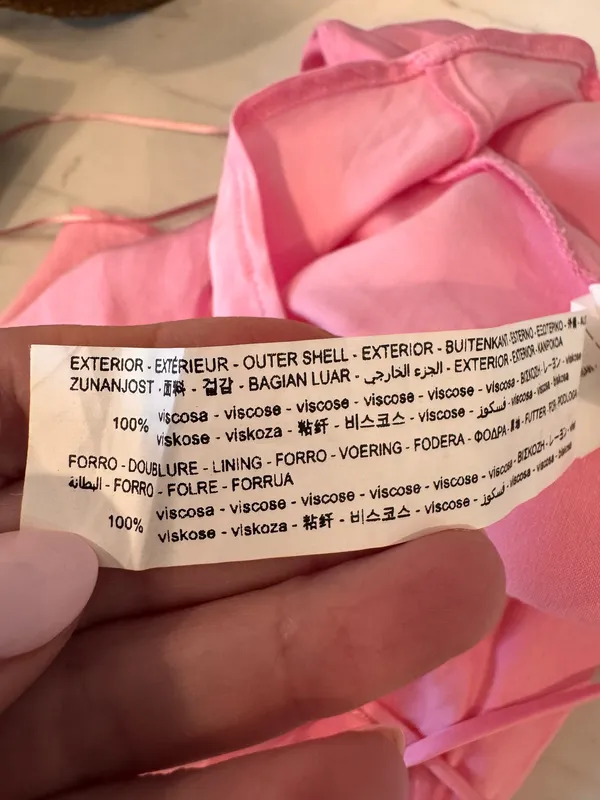 Zara Satin Cami Crop Top Spaghetti Straps Light Pink S - Image 5