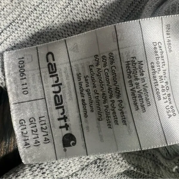 Carhartt Pullover hoodie large gray white Heather - Image 3