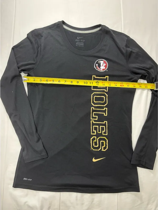 Nike Dri-FIT Florida State Seminoles Long Sleeve Shirt Black Gold NOLES Unisex - Image 3