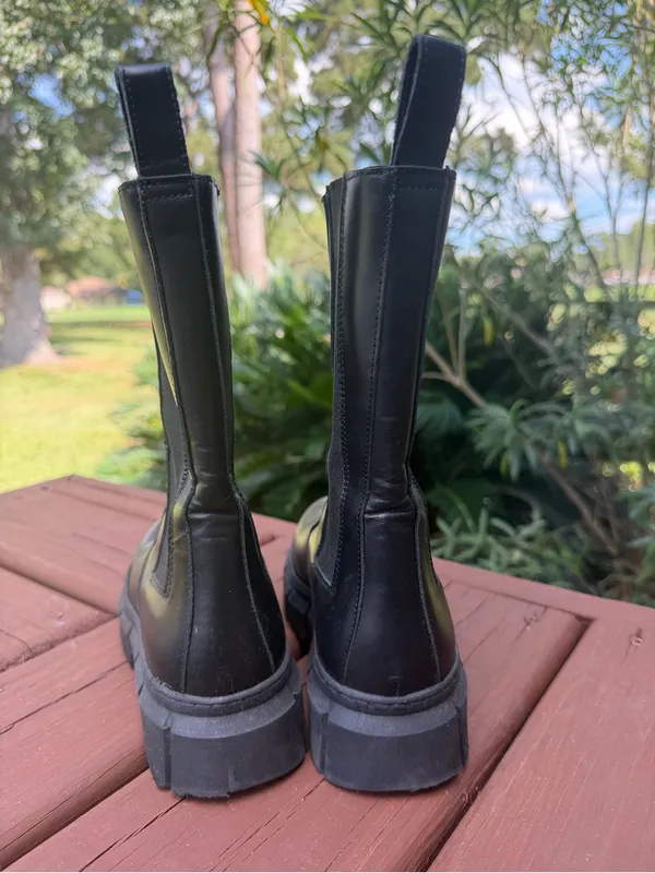 ALOHAS Armor Black Leather Chunky Platform Chelsea Boots 6.5 $240 - Image 5