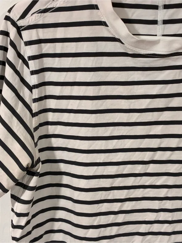 LULULEMON All Yours Tee In Black and White Stripe Short Sleeve T-shirt - Image 2