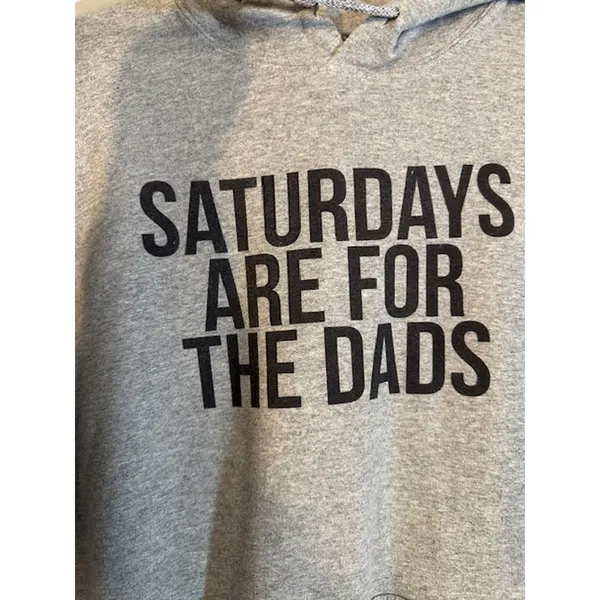 Barstool Sports Gildan Gray Saturdays Are For The Dads Hooded Sweatshirt Men Med - Image 3