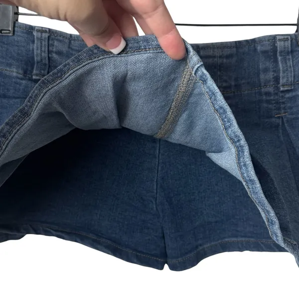 Y2K Almost Famous‎ Micro Mini Denim Pleated Skort Low Rise Grunge Skater S - Image 7