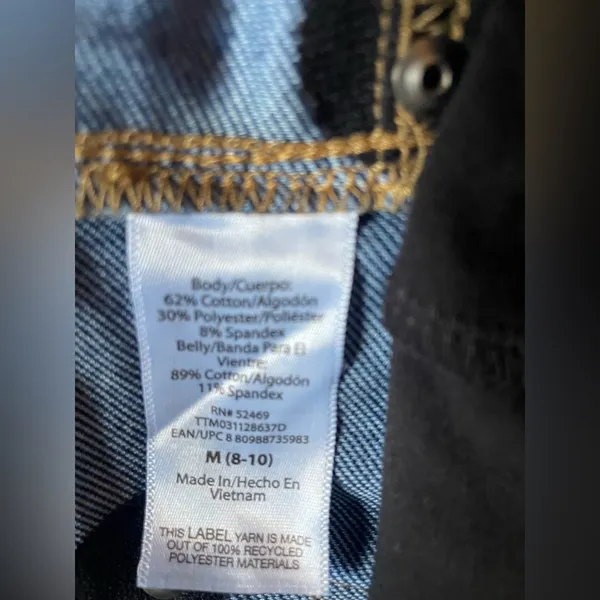 Time&Tru Maternity Jegging Med (8-10) SlimFit Dark Wash Denim Stretch NWT - Image 12