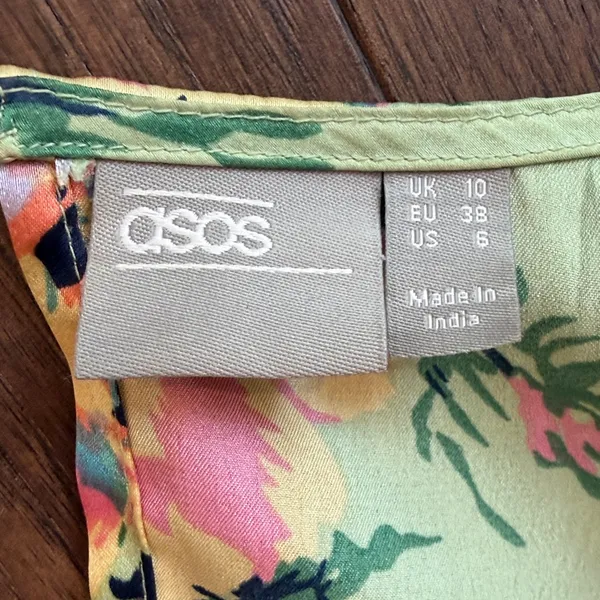ASOS Green Floral Dress US 6 C27-058 - Image 2