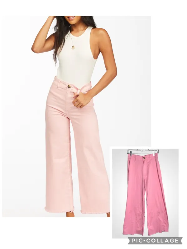 Billabong High-Rise Wide Leg Pants - Pink - 27 - Image 2