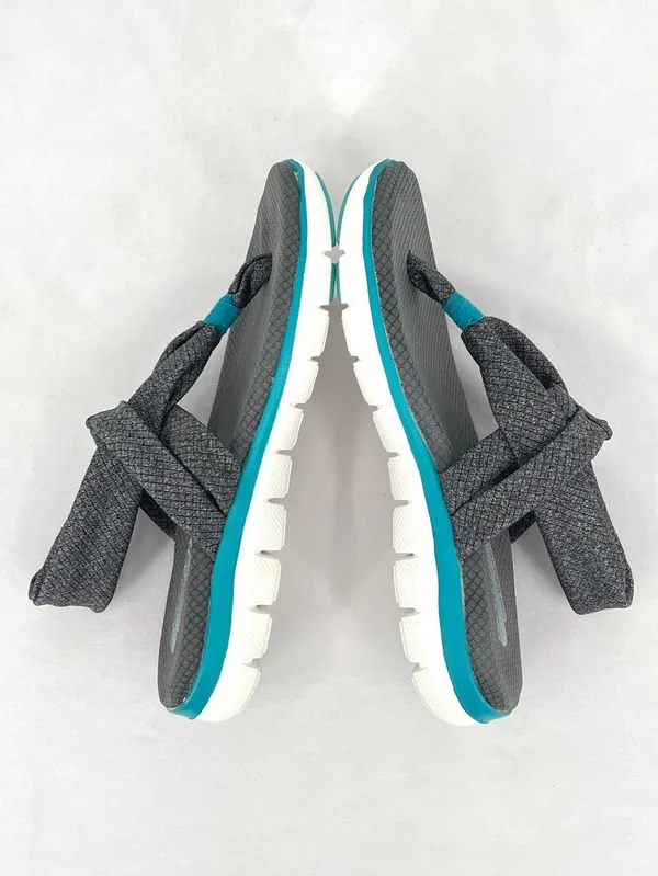 Skechers Cali Meditation Studio Gray Teal Slingback Toe Post Sandals Women’s 8 - Image 3