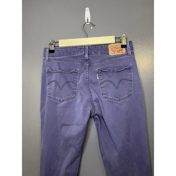 Levis Mid Rise Skinny Jeans Womens 29 Purple Medium Wash Stretch Denim - Image 5