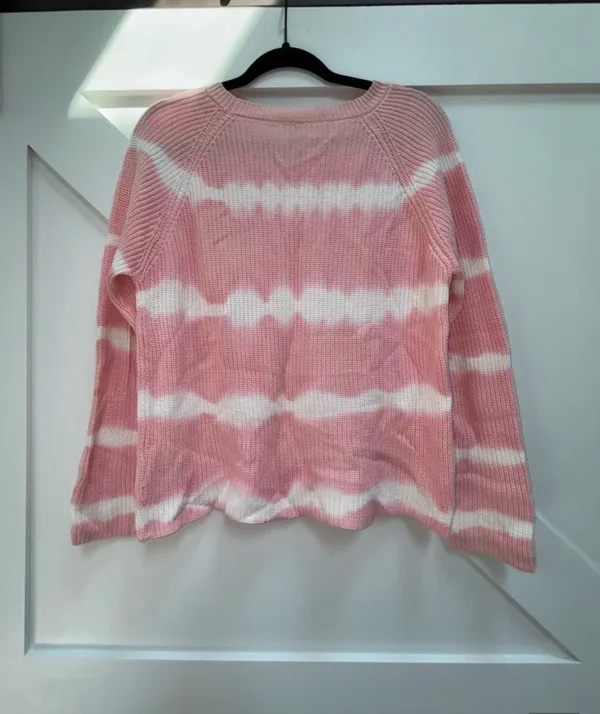 Alya Pink & White Tie-Dye Crewneck Sweater - Image 2
