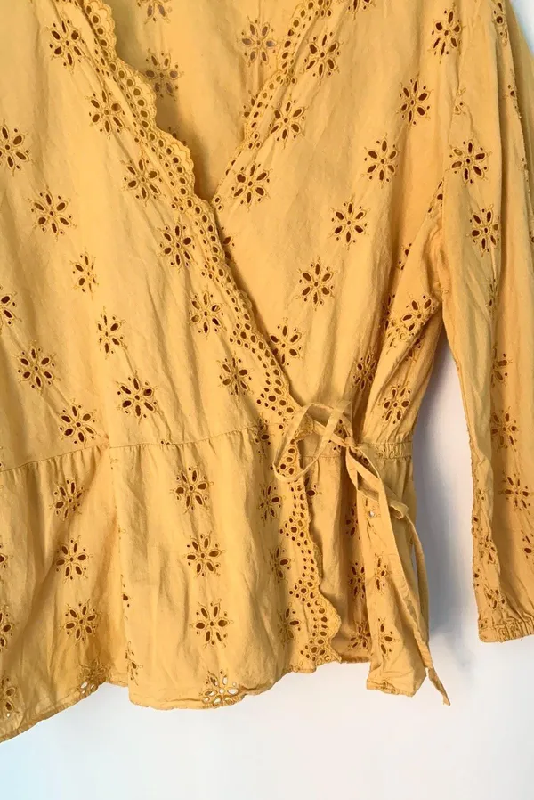 Scalloped Eyelet Wrap Top - Image 6