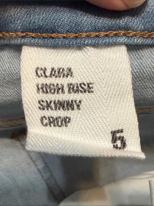 eunina Light Blue Cropped Skinny Jeans with Frayed Split Ankles - Image 8
