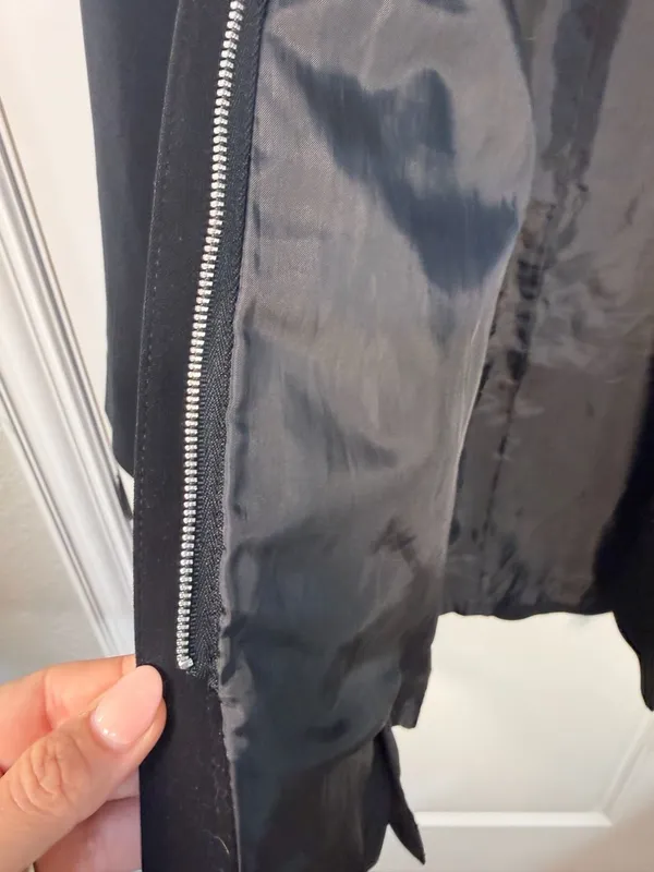Gallery Black Button-Front Trench Coat Size S - Image 10