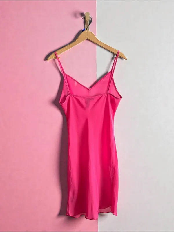 Lauren Ralph Lauren Hot‎ Pink Slip Dress with Spaghetti Straps - Image 2