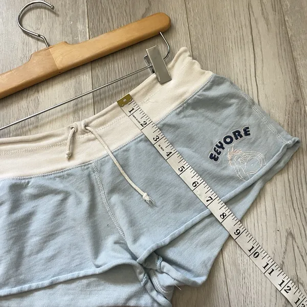 Disney Vintage Eeyore Shorts y2k low rise lounge womens Blue (small) beach 90s retro - Image 6