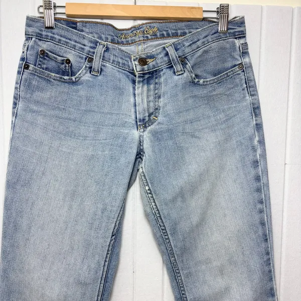 American Eagle Outfitters Y2K Stretch‎ Skinny Flare Light Blue Jeans Size 4 - Image 2