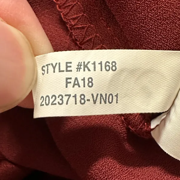 J. Crew Mercantile | Size 4 | Burgundy Red Top with Ruffle Bell Tie Sleeves - Image 10