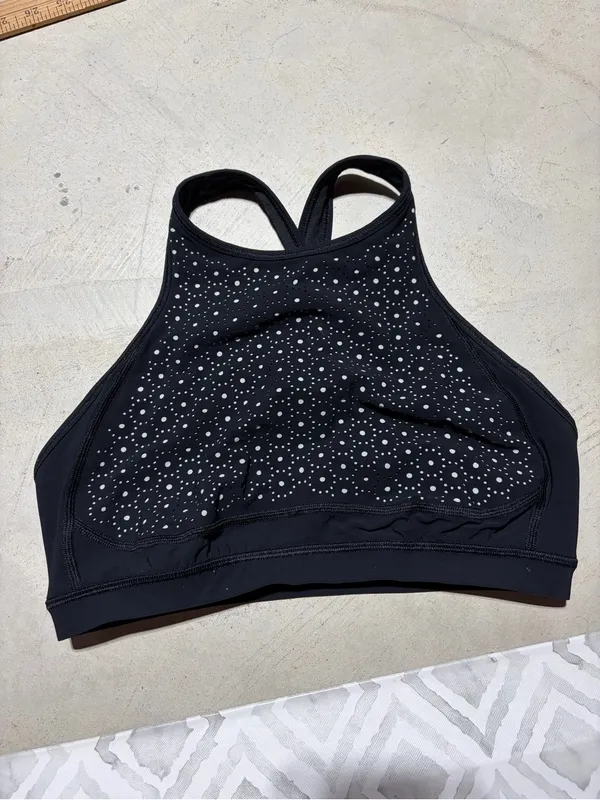 Lululemon colour me quick High-Neck Black Sports Bra 6 - Image 2