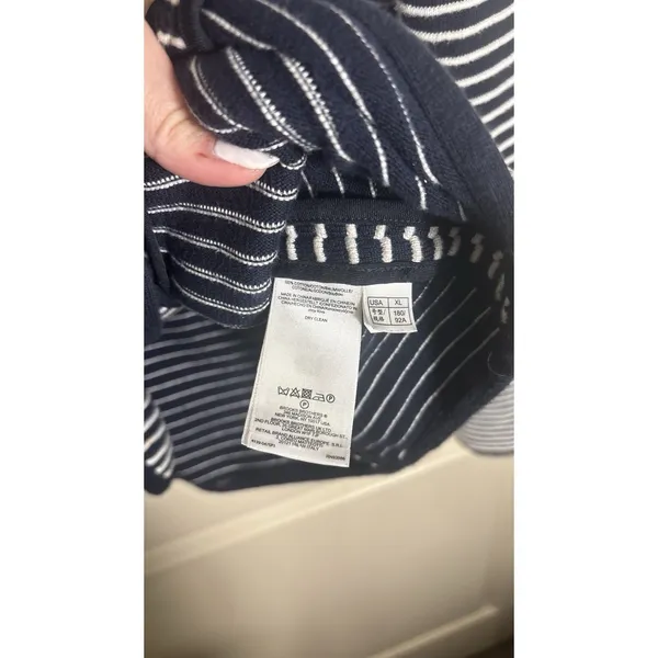 Brooks Brothers Supima Cotton Nautical Cardigan‎ Sweater XL Navy/White Striped - Image 6