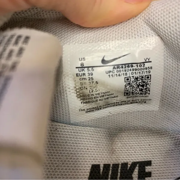 Nike Women's V-Love O.X. Cream & White Sneakers - Size 8 - Image 7