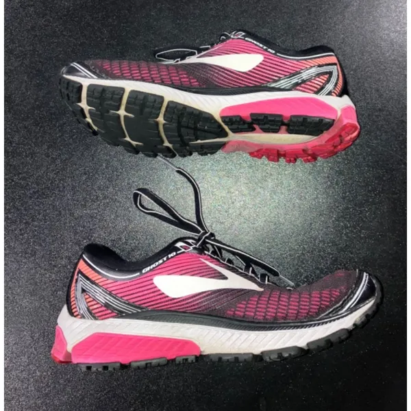 Womens Brooks‎ Ghost 10 Cloud Cushion Athletic Running Shoes Size 7.5 Black Pink - Image 12