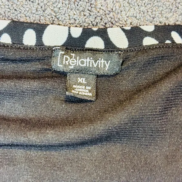 255 | Relativity Polka Dot Mesh Mini Skirt Black White Women XL‎ - Image 3