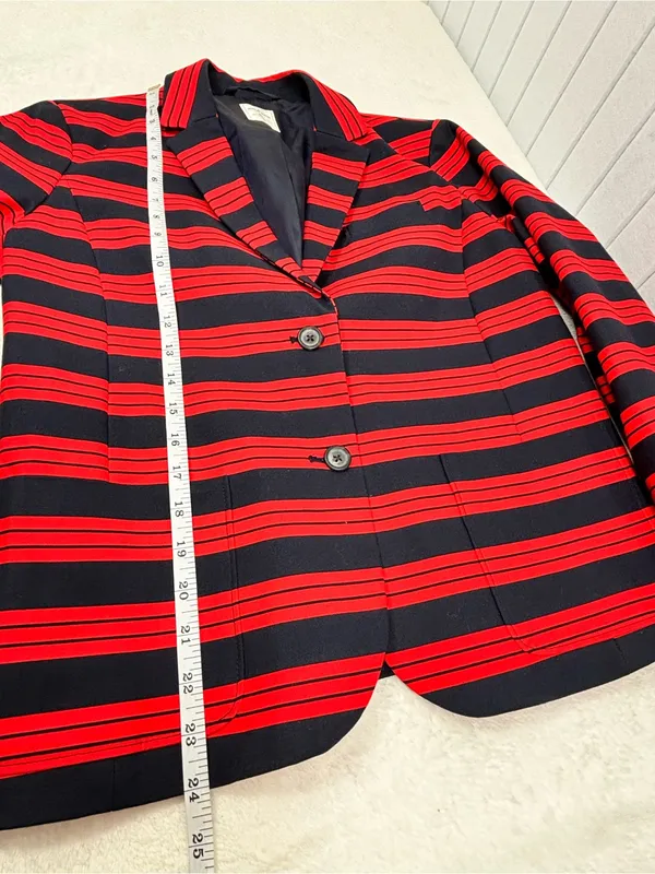 GAP The Academy Red and Black Striped Blazer size 8 - Image 13