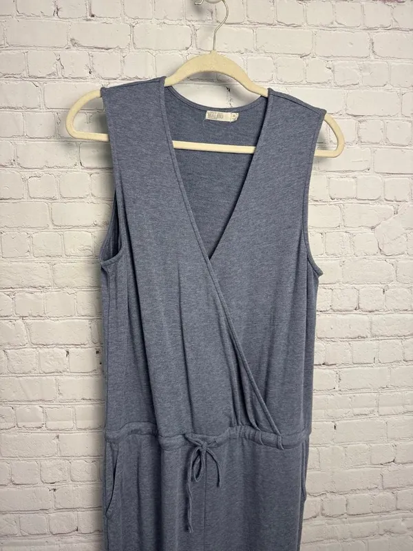 Barefoot Dreams Malibu Collection XL blue gray romper jumpsuit loungewear chic - Image 3