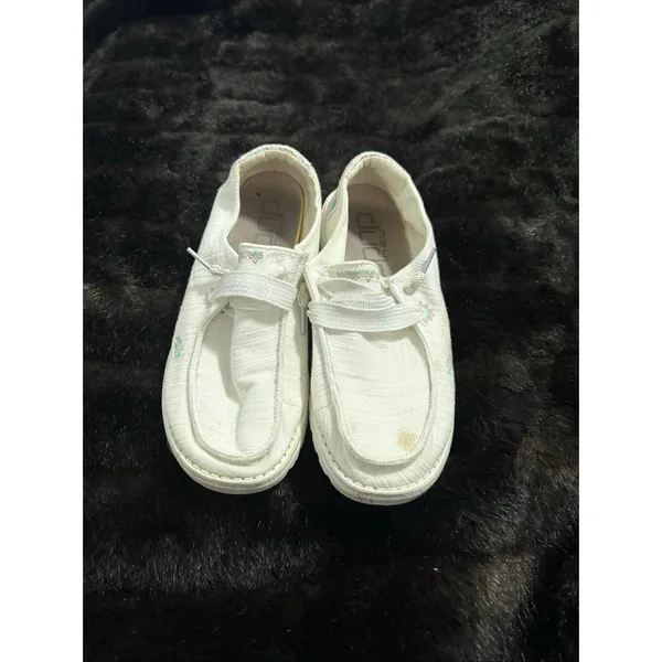 HEY DUDE Wendy Flora Lily White Shoes, Women's 10, White slip on - Image 2