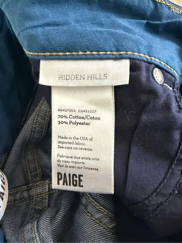 PAIGE Hidden Hills Jeans Women’s Size 29 Dark Wash Bootcut Mid Rise - Image 5