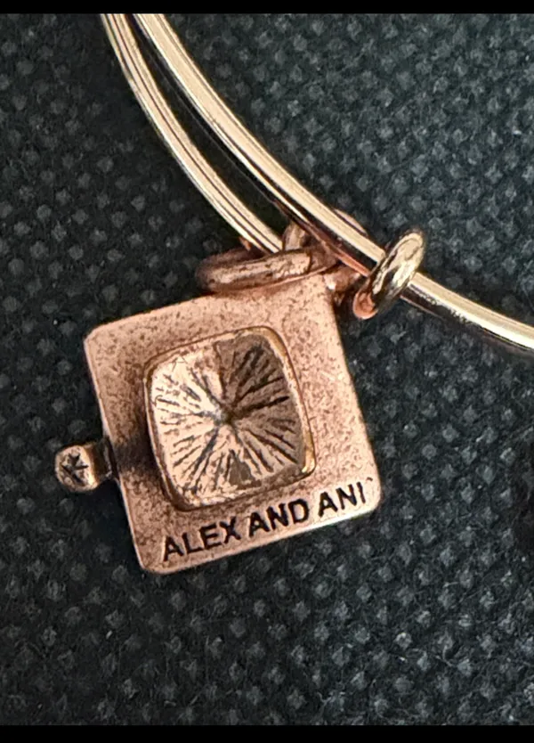Vintage Alex & Ani Rose Gold-Tone Bracelet with Graduation hat charm. excellent used condition. Measurements approximately 2 1/2”. Non-smoking home. Priced to sell at as is condition. Don’t like my price, make a reasonable offer! - Image 3