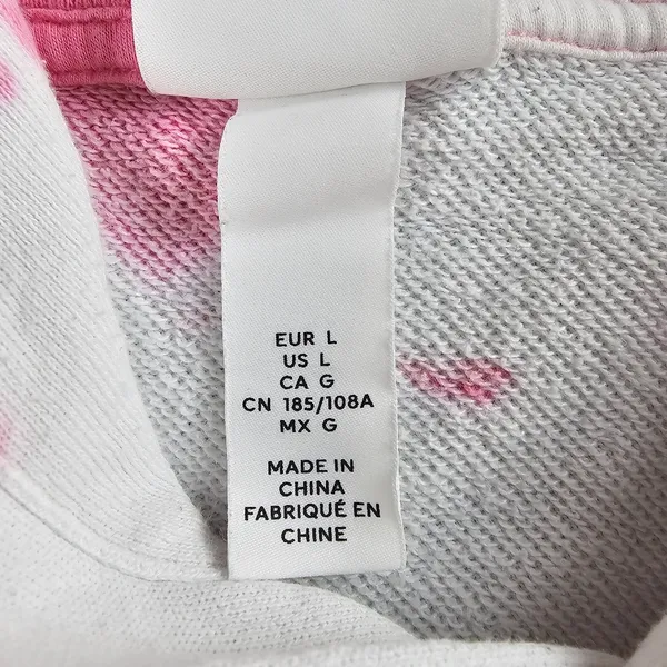 H&M Smiley Collaboration Positive Pullover Hoodie Women's Size Large Tye Dye - Image 8