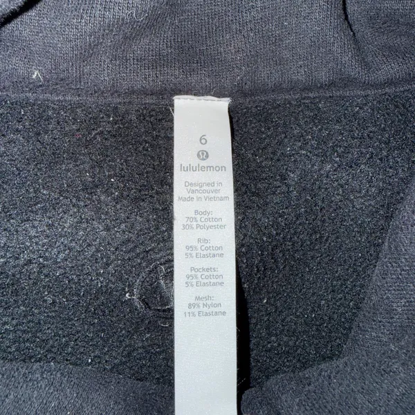 Lululemon Radiant Jacket II Women 6 Blk Good Full Zip Funnel Neck Ribbed‎ Fleece - Image 5