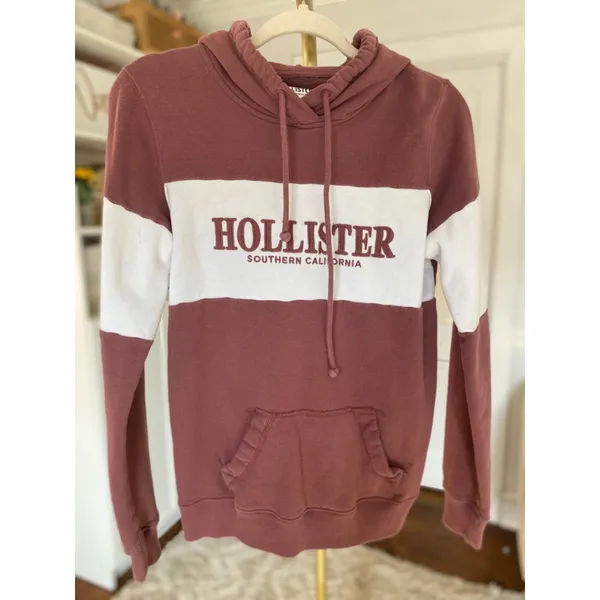 Hollister Southern California‎ Logo Hoodie Surf Coastal Pullover M Quiet Luxury - Image 2