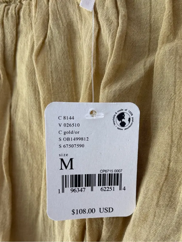 Free People Cut Out For It Strapless Jumpsuit Yellow Gold Hippie Boho Flowy - Image 7