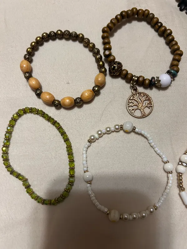 10 Piece Boho Stretch Bracelet Lot | Beaded Costume Jewelry Bundle | Handmade Style - Image 4