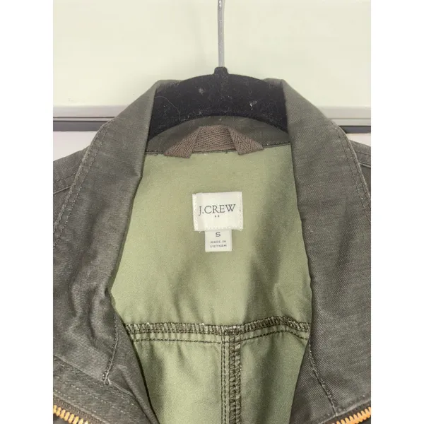 J.Crew The Downtown Field Jacket Women S Forest Green‎ Utility Military Canvas - Image 4