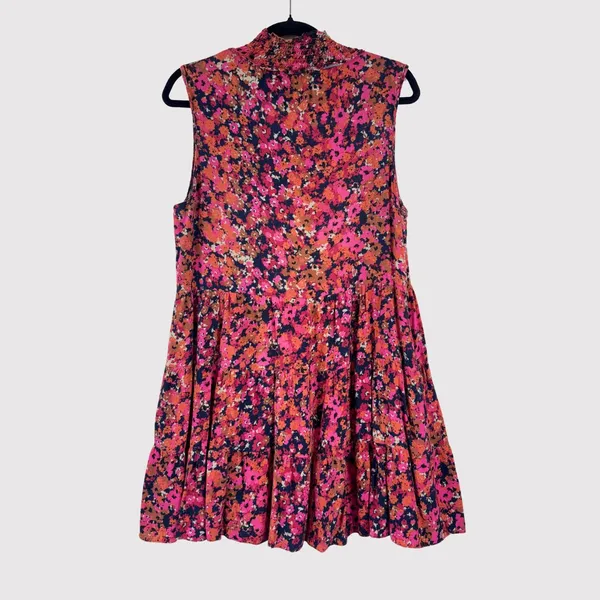 Amanda Uprichard Womens Dress Pink Nadia Mini Floral Sleeveless A Line Large - Image 3