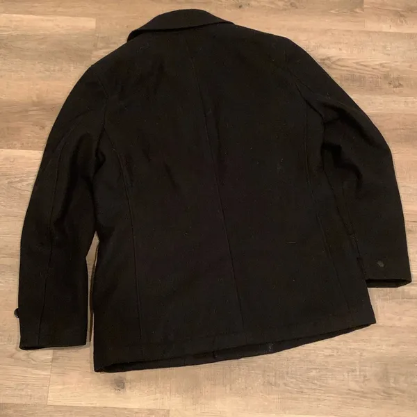 Uniqlo winter black peat coat jacket wool w/ 4 pockets 2 inside pockets size M - Image 3