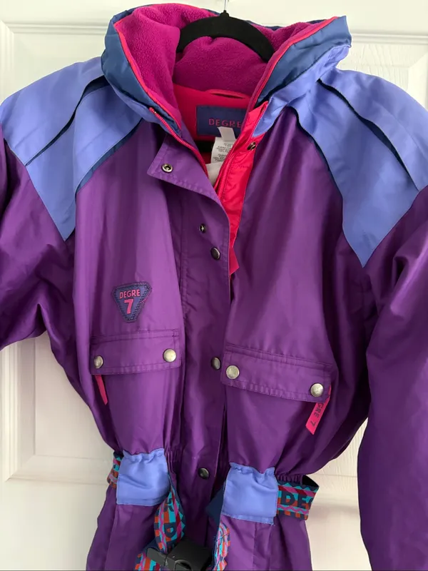 Degre 7 Vintage Ski Suit 80s retro size 6 hooded balaclava - Image 3