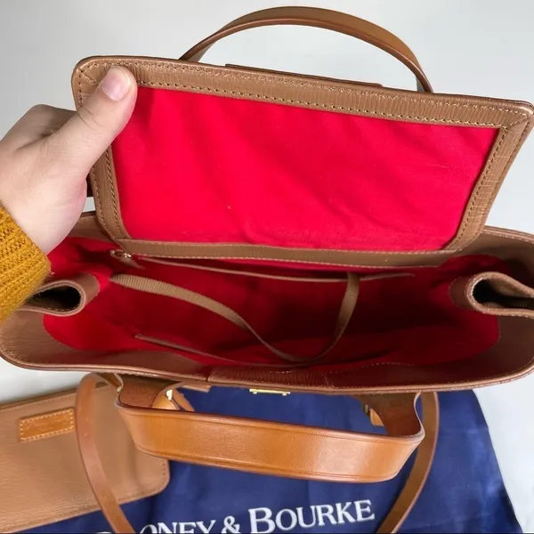 Dooney & Bourke Morgan Saddle Tan Shoulder Bag with Dust Bag and Coin Purse‎ - Image 6