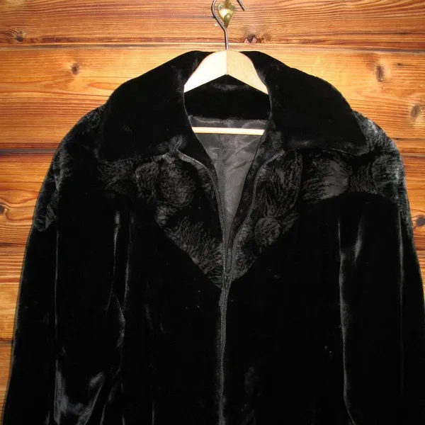 Vintage Black Luxe Faux Fur Jacket Coat - Image 3