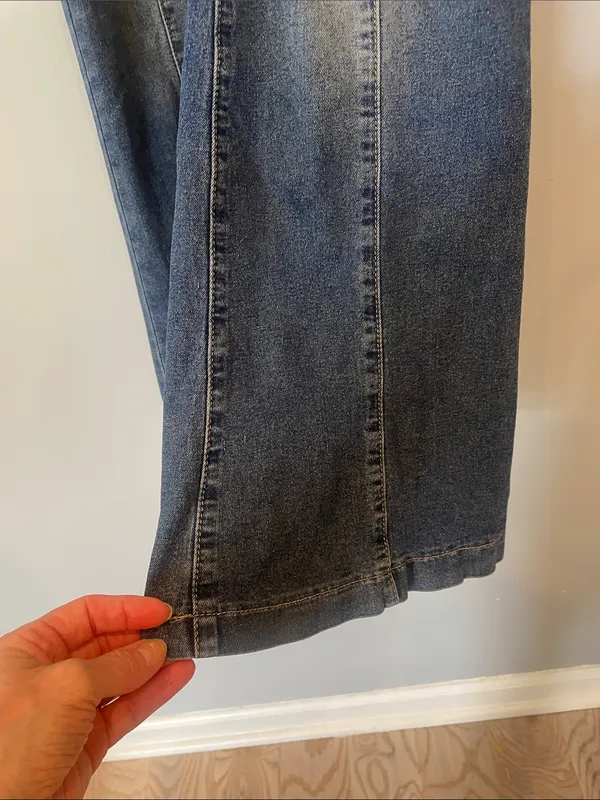 Women’s Blue Flared Jeans retro boho look Size 27 - Image 2